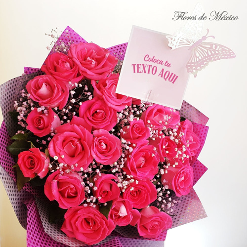 Hermoso Ramo de rosas fucsia