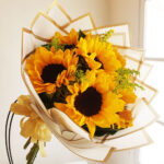 Hermosos girasoles en ramo.