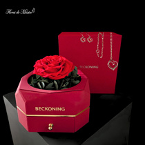 Rosa eterna roja en exclusivo estuche rojo