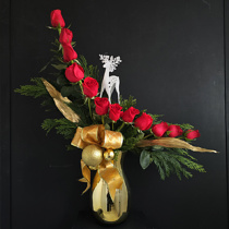 Elegancia Navideña: Brillo y Rosas