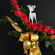 Elegancia Navideña: Brillo y Rosas
